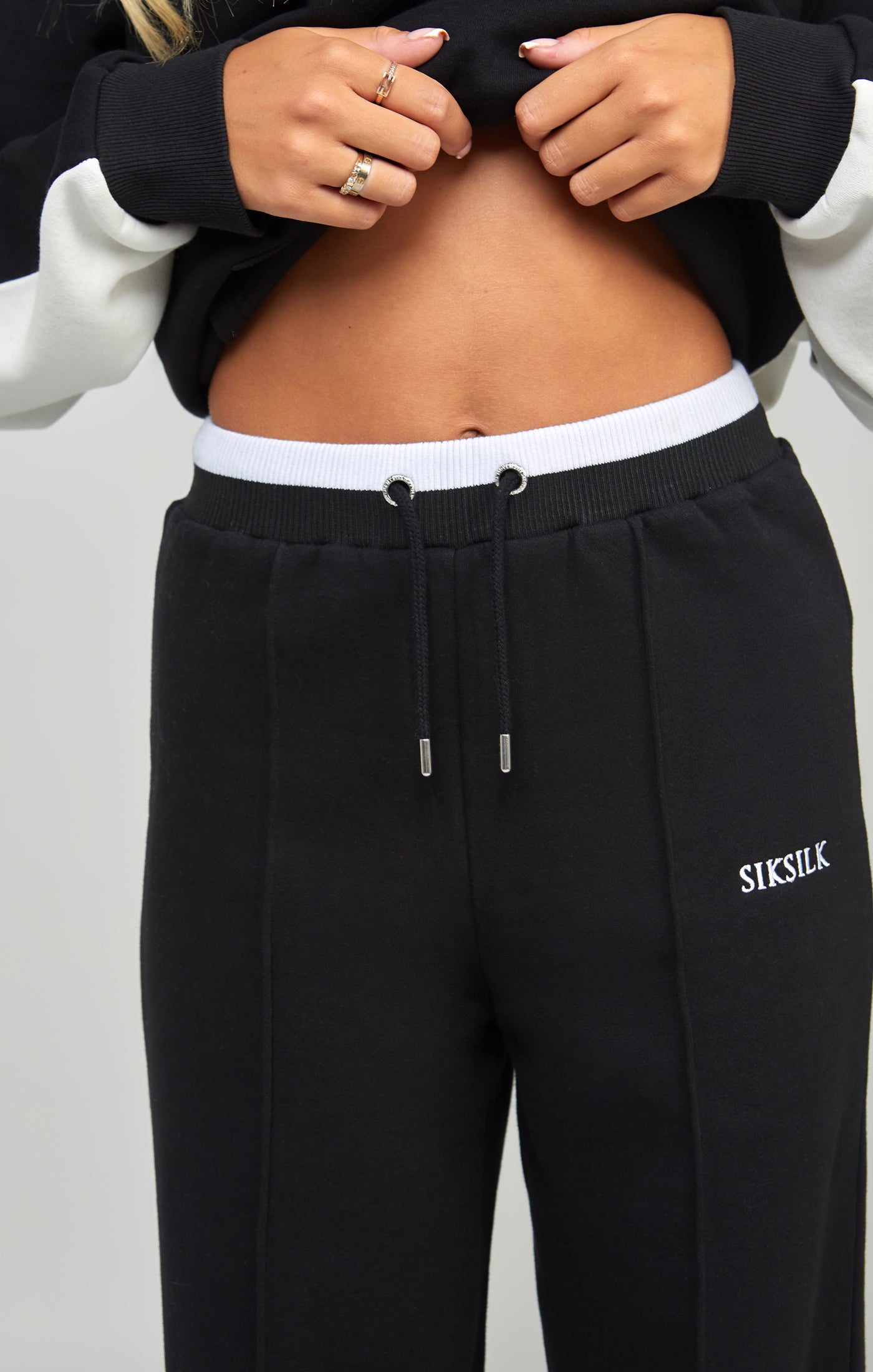 SikSilk Women s Black Wide Leg Joggers SikSilk DE