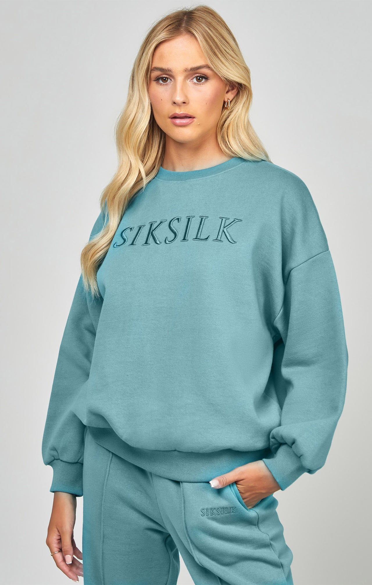 Green Balloon Sleeve Sweatshirt