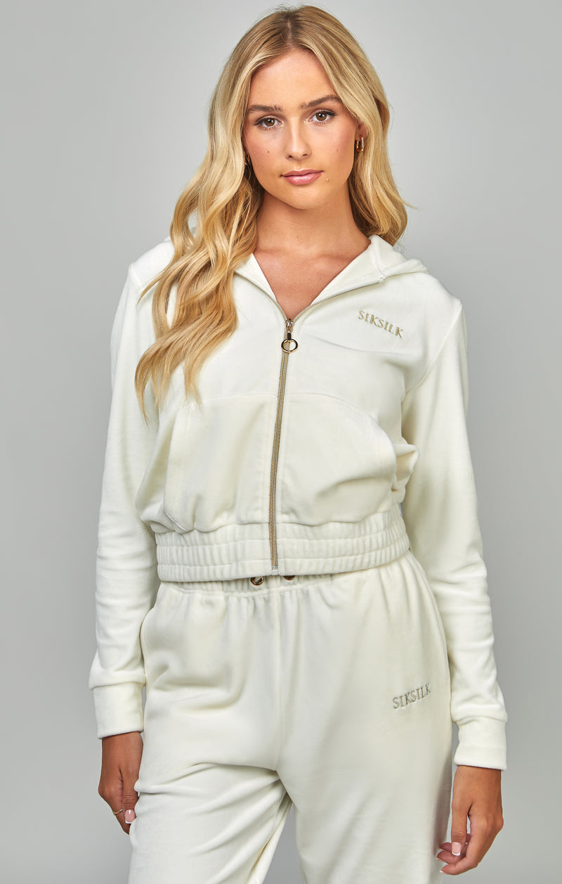 Ecru Velour Track Top