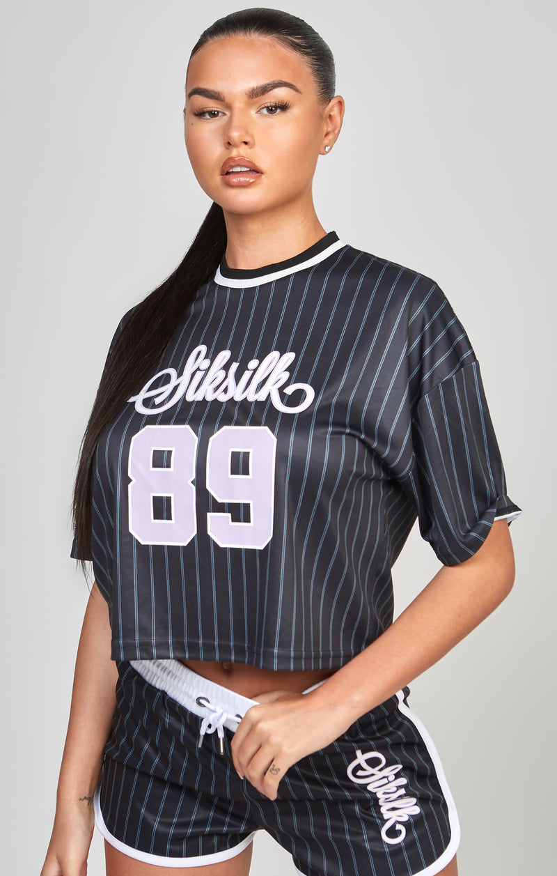 Black Pinstripe Basketball Vest