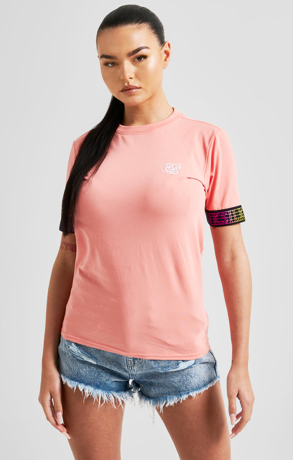 Coral Taped Crop T-Shirt