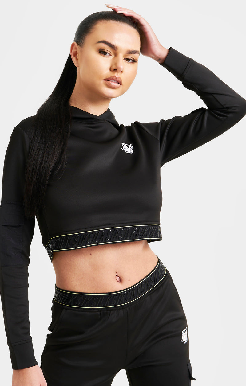 Black Cargo Track Top