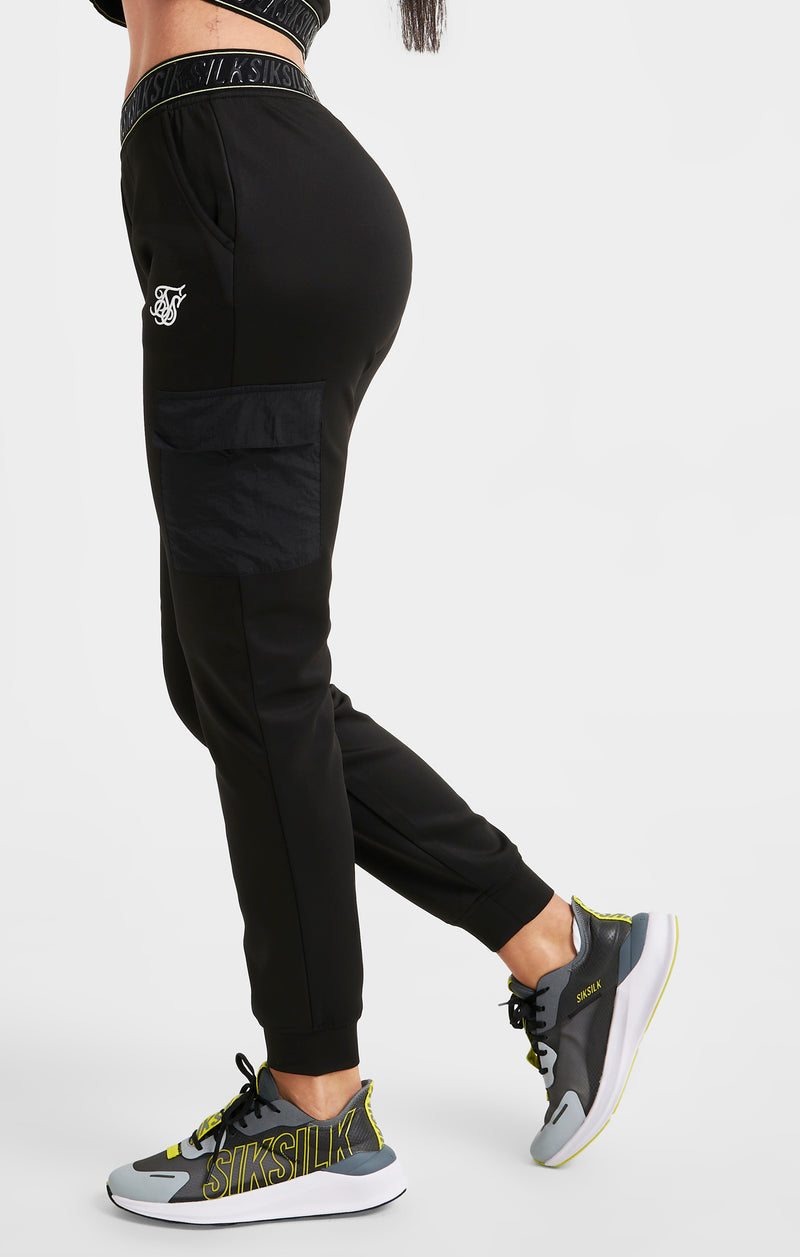 Black Cargo Tape Track Pant (1)
