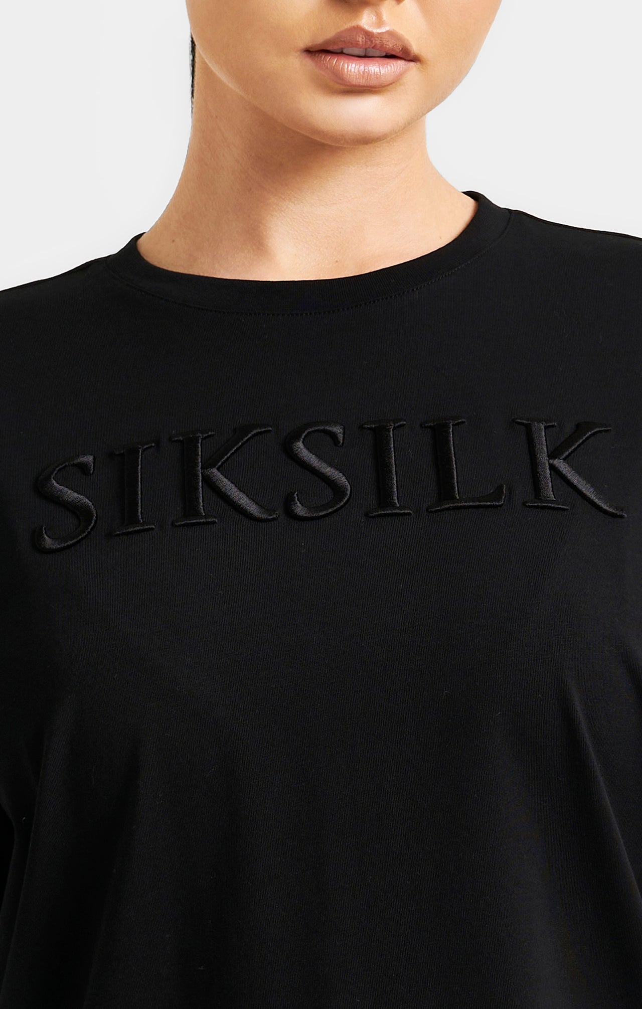 Black Embroidered Boyfriend T-Shirt (1)