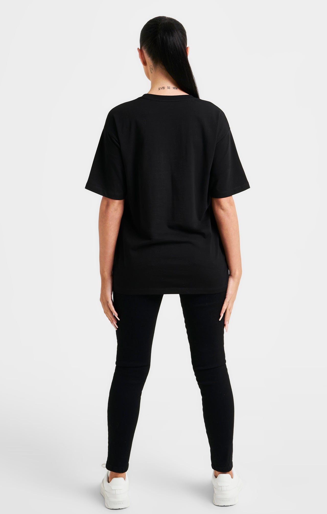 Black Embroidered Boyfriend T-Shirt (4)