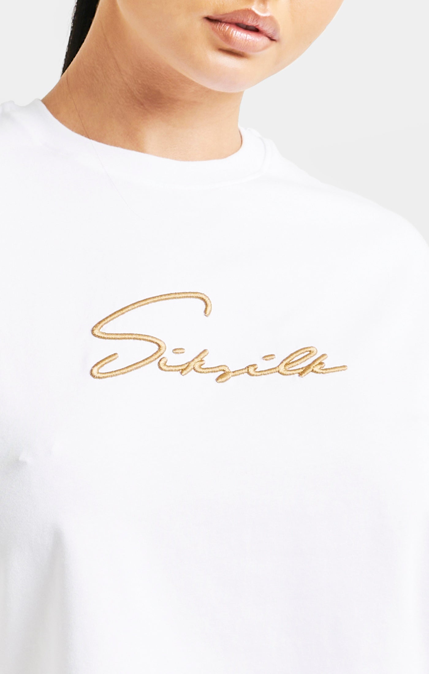 Load image into Gallery viewer, White Signature Crop Tee (1)