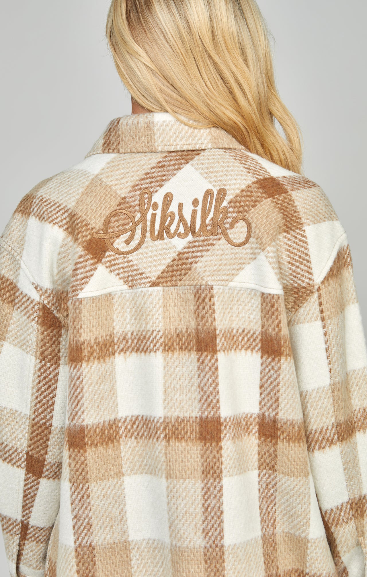 Beige Checked Shacket (1)