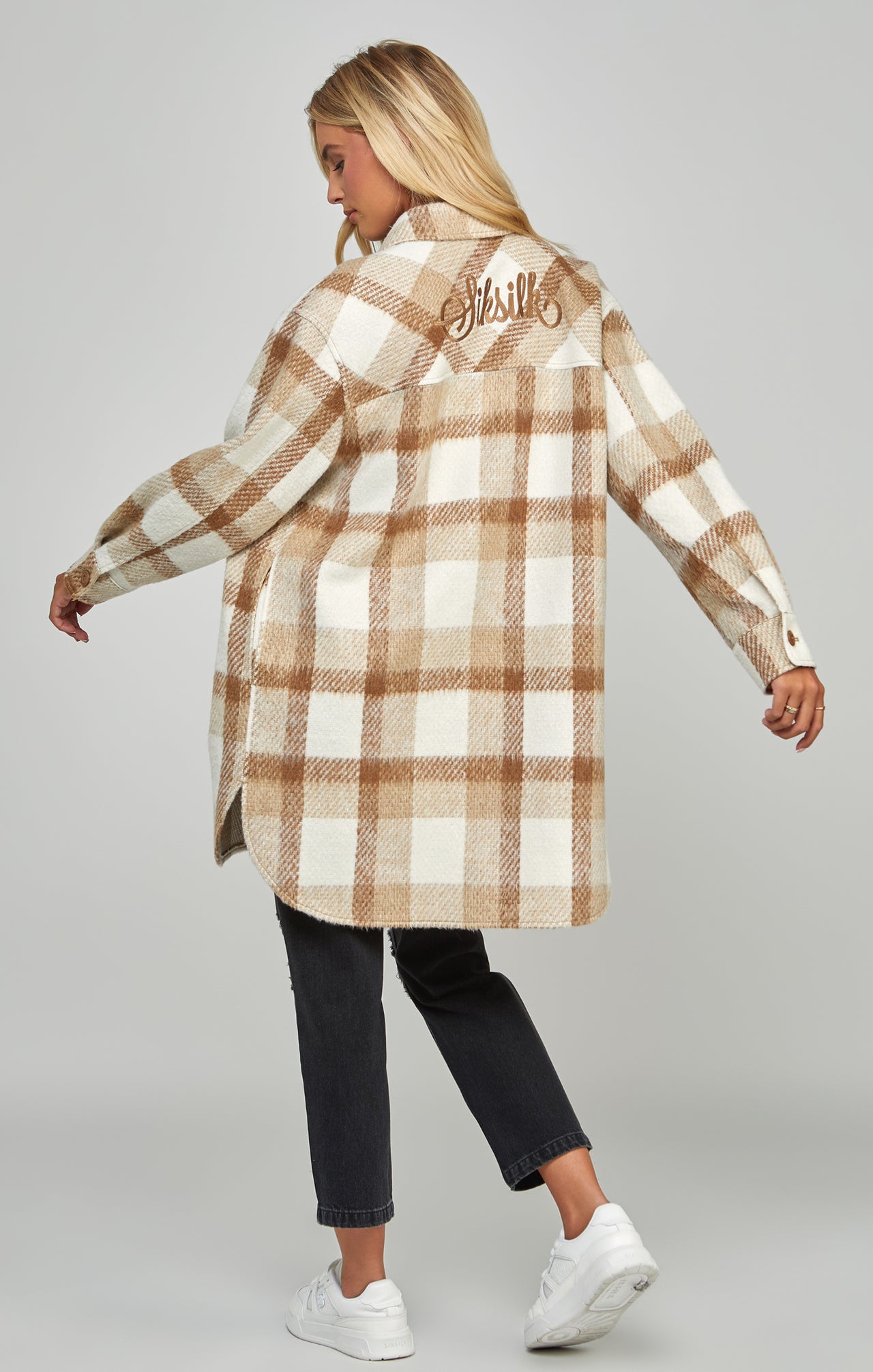 Beige Checked Shacket (4)