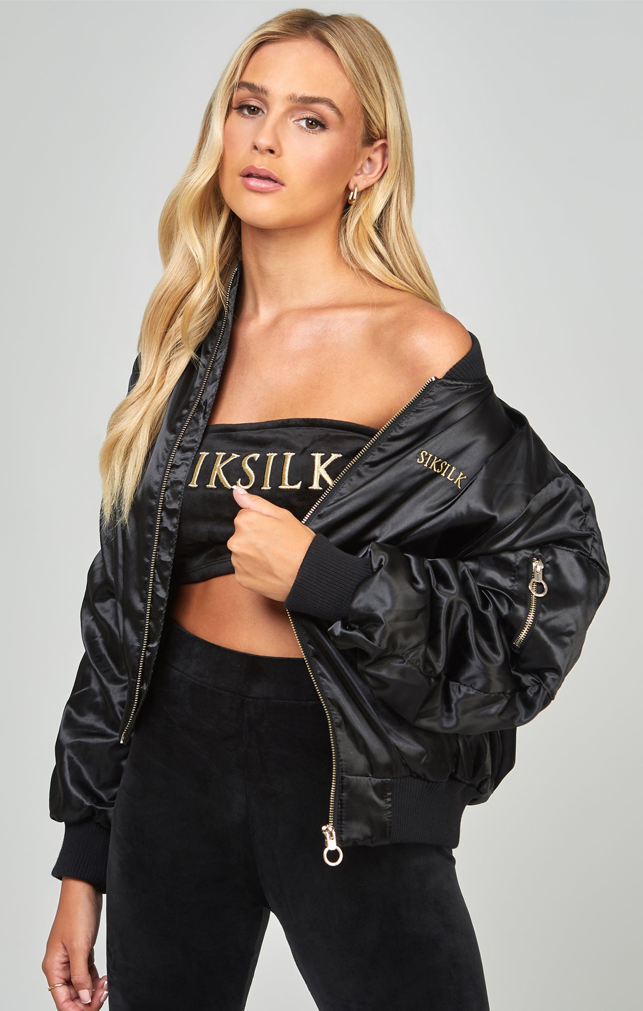 High Shine Oversized Bomber Jacket (5)