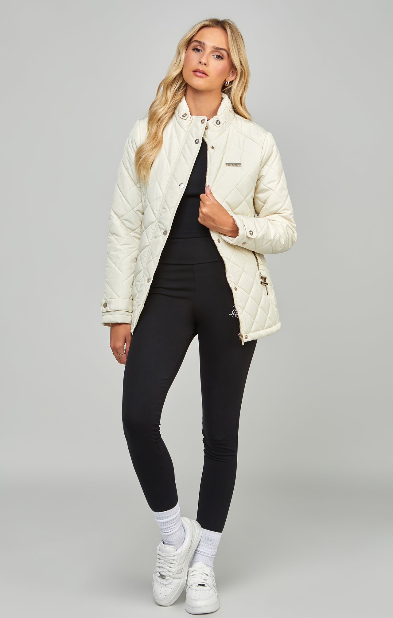 Cream Belted Quilted Jacket (1)