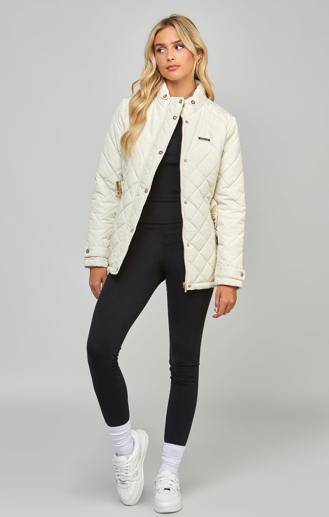 Cream Belted Quilted Jacket (3)