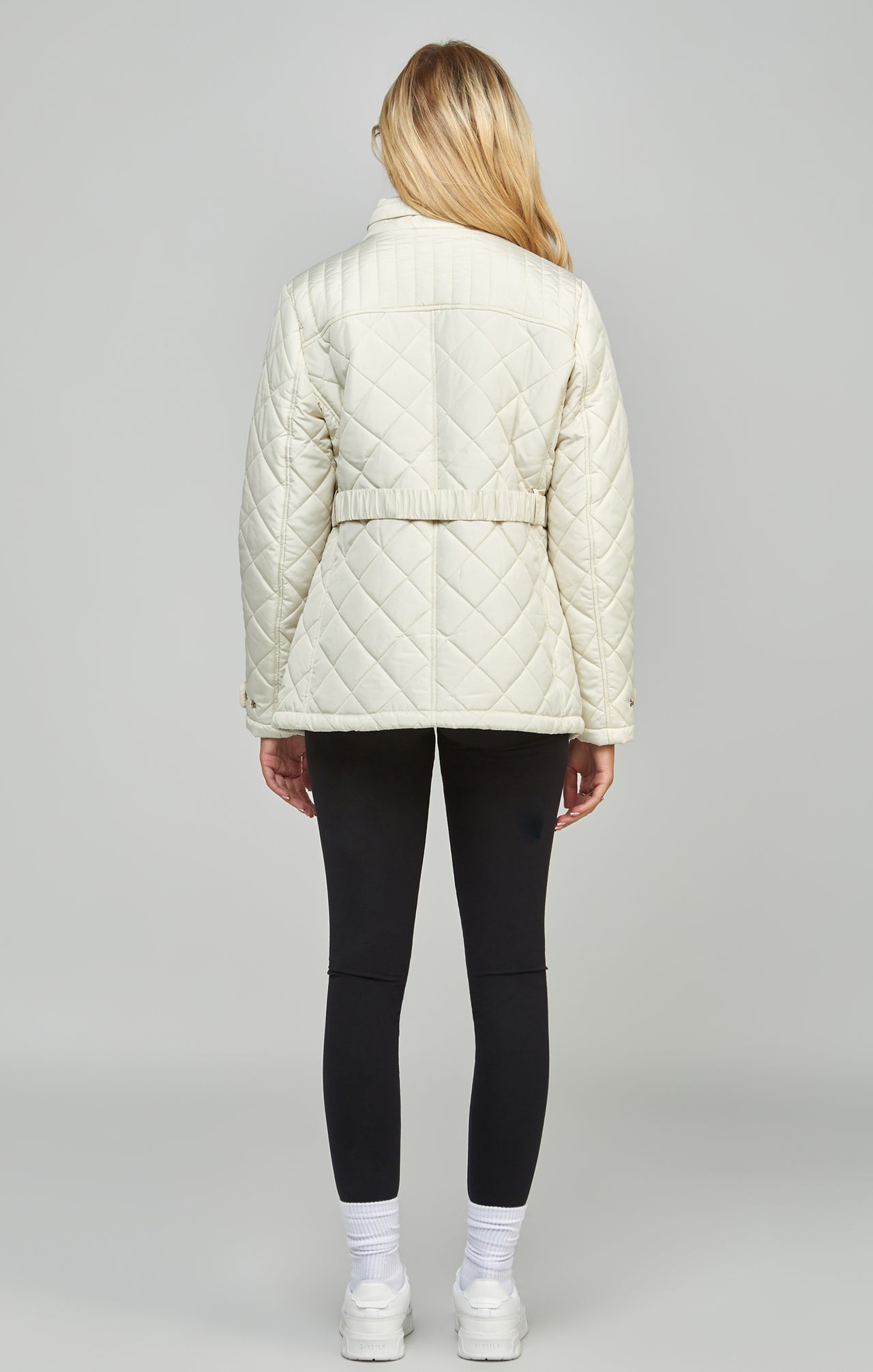 Cream Belted Quilted Jacket (4)