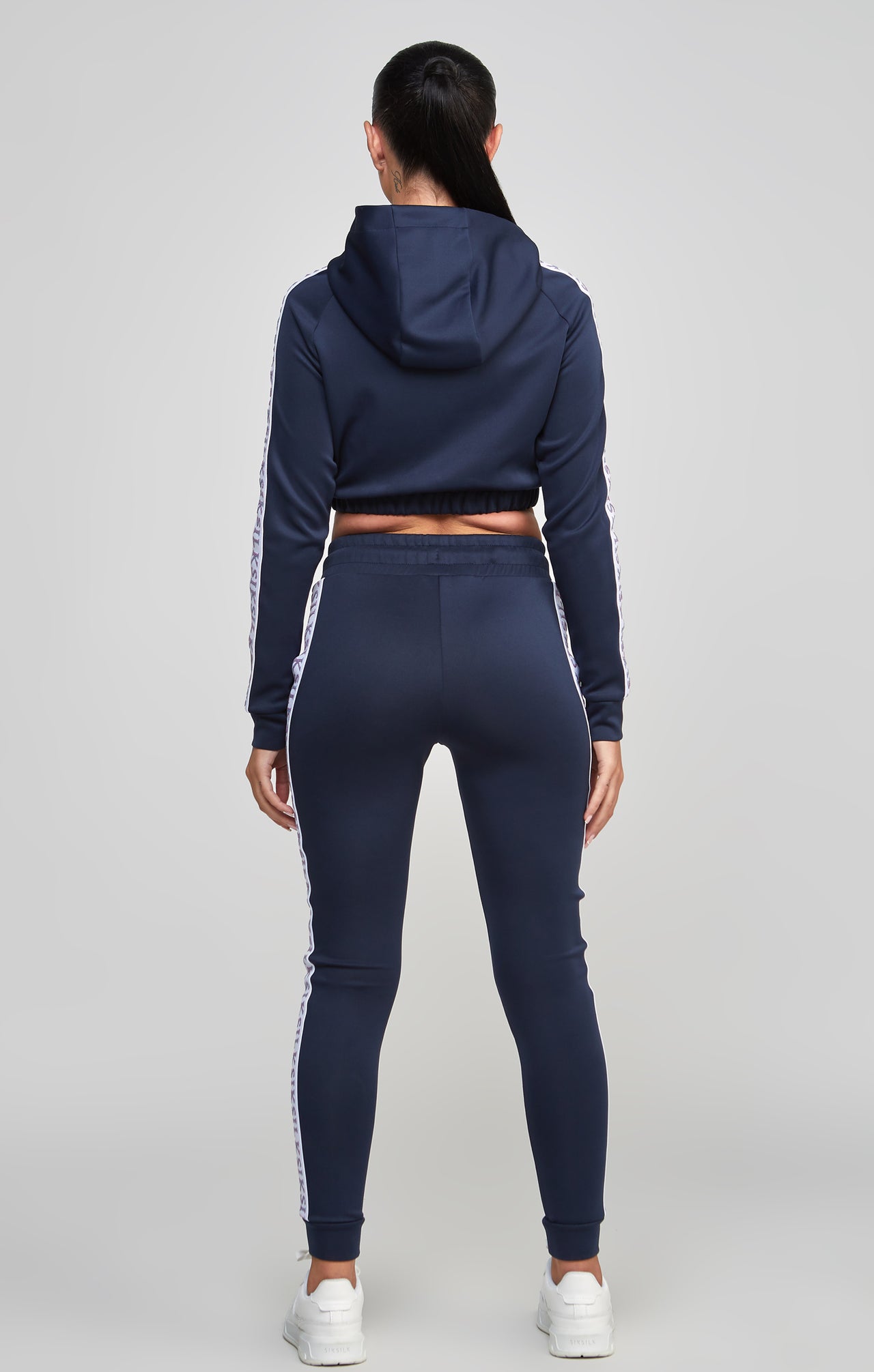 Navy Medley Tape Crop Hoodie (4)