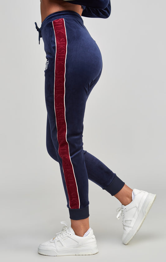 Navy Velour Track Pant
