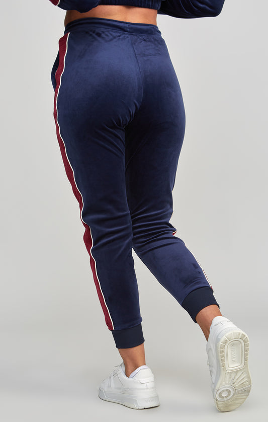 Navy Velour Track Pant