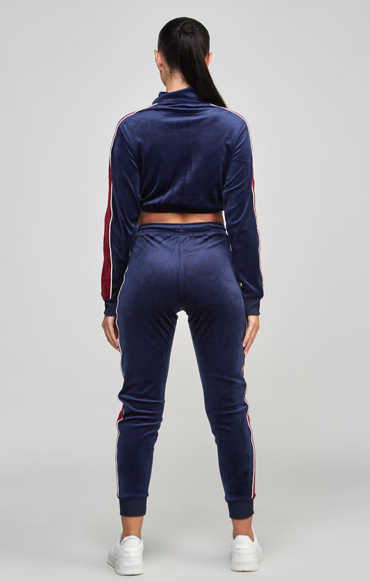 Navy Velour Track Pant