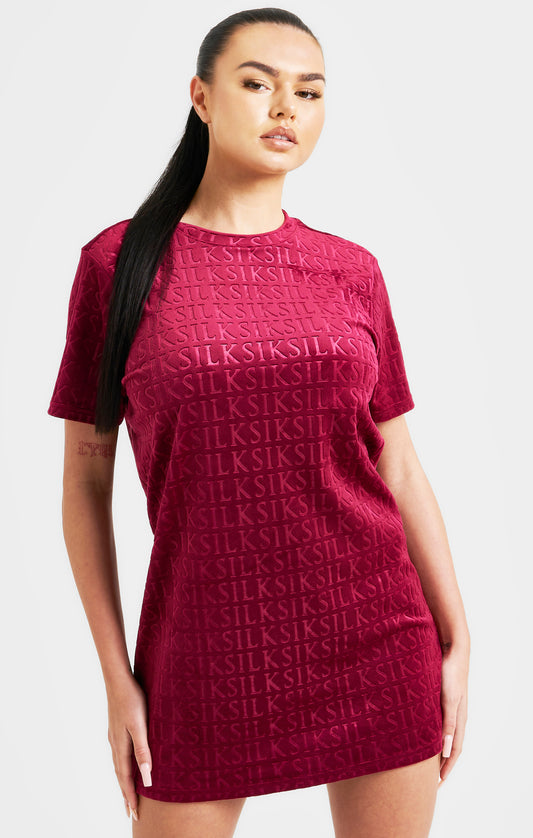 Pink Velour T-Shirt Dress