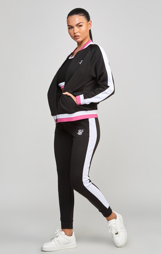 Black Retro Cut And Sew Track Top