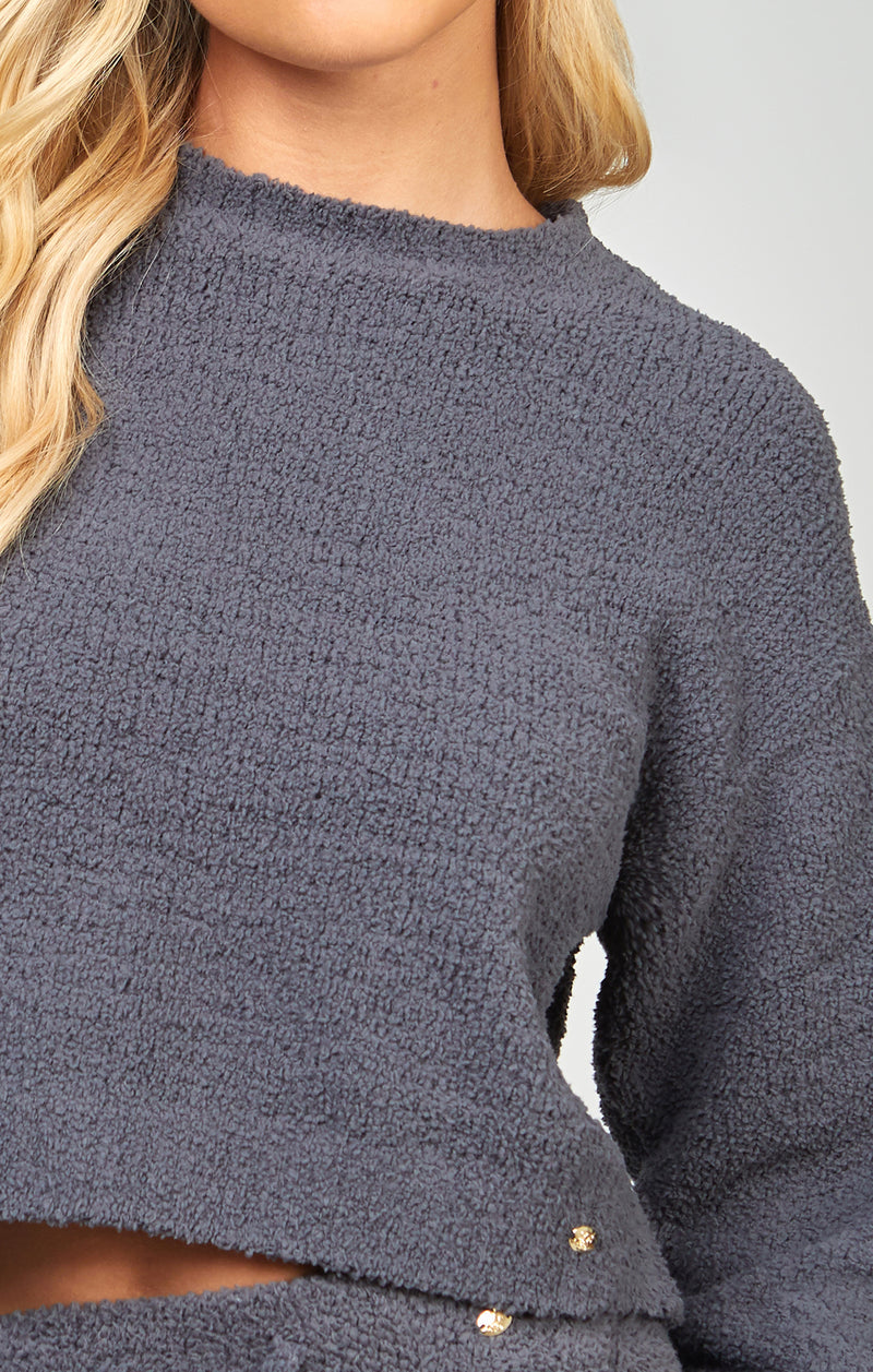 Charcoal Cropped Lounge Sweat (1)