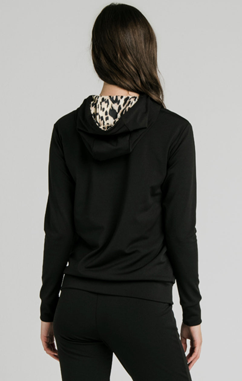 SikSilk Leopard Hooded Track Top – Black (1)