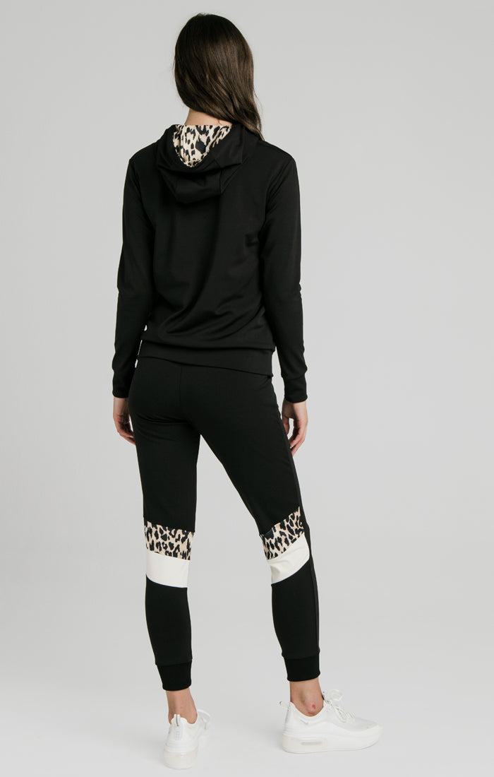 Load image into Gallery viewer, SikSilk Leopard Hooded Track Top – Black (4)