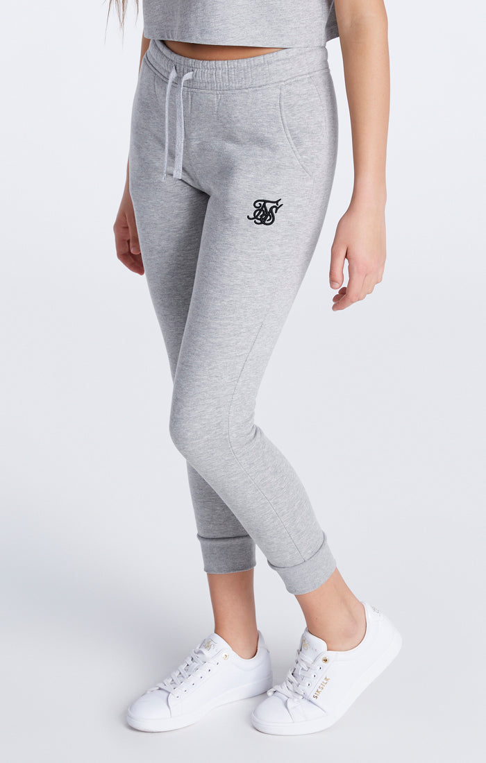Load image into Gallery viewer, Girls Grey Marl Essentials Cuffed Jogger