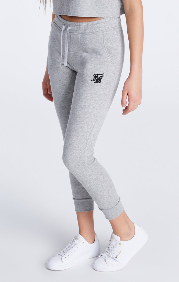 Girls Grey Marl Essentials Cuffed Jogger