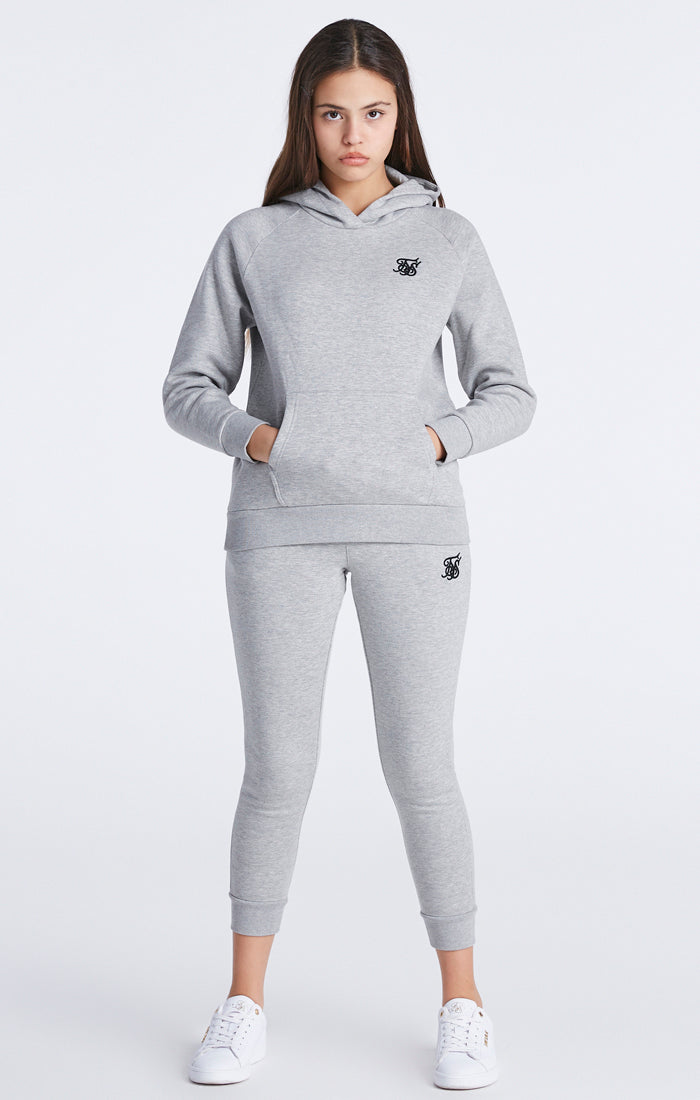 Girls Grey Marl Essentials Overhead Hoodie (1)