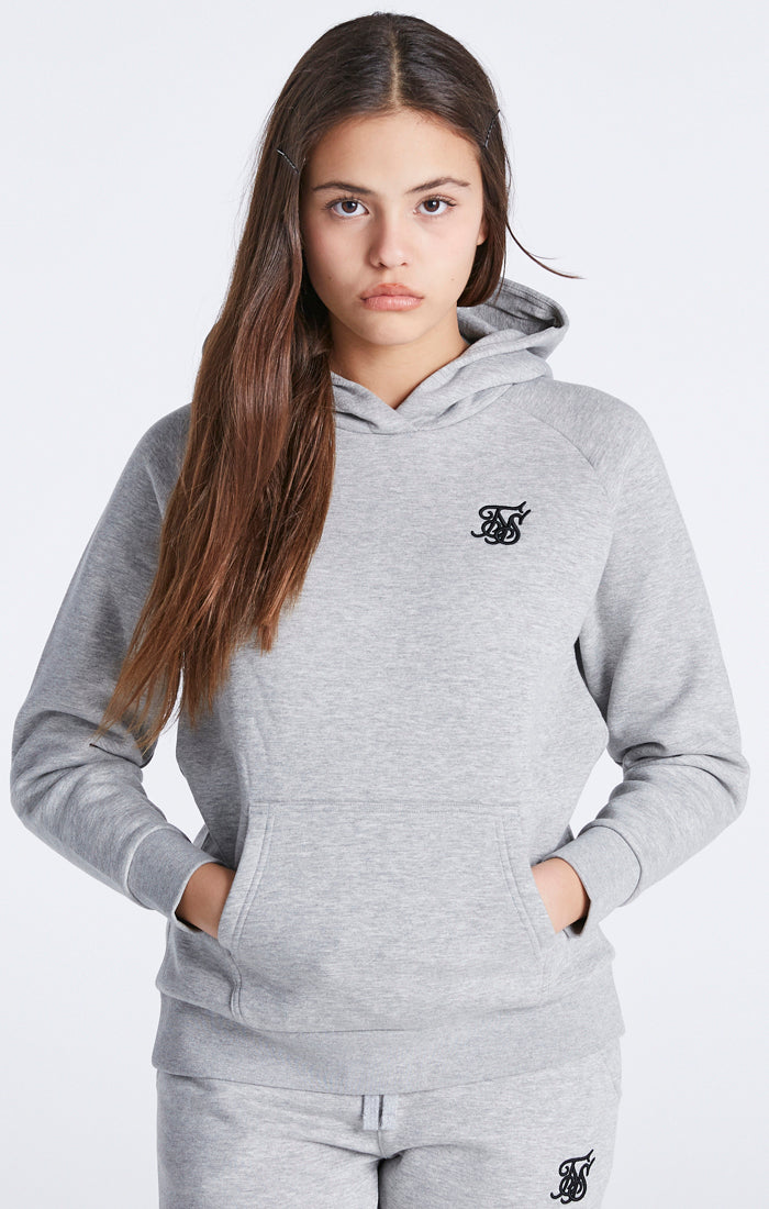 SikSilk Girls Grey Marl Essentials Overhead Hoodie SikSilk NL