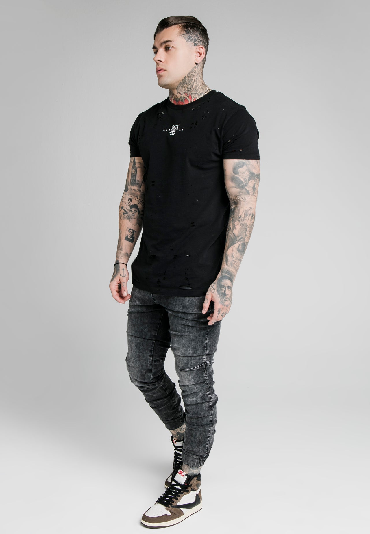 SikSilk Elasticated Cuff Denims - Washed Grey (2)