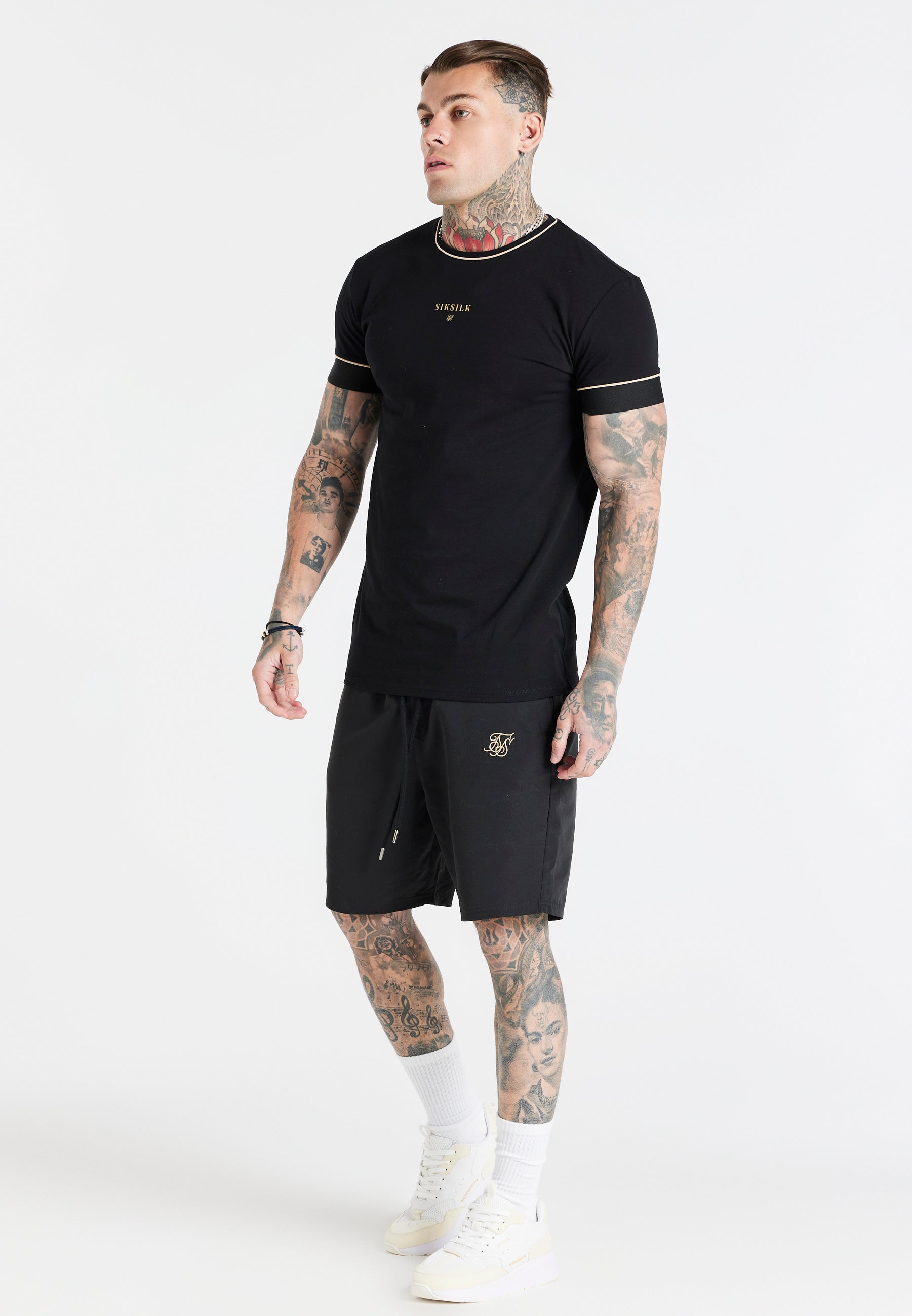 Load image into Gallery viewer, Black Long Swim Short (3)