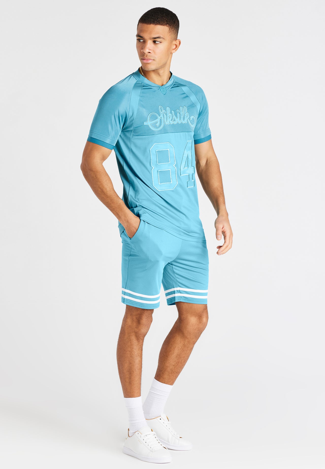 Teal Stretch Sports T-Shirt (4)