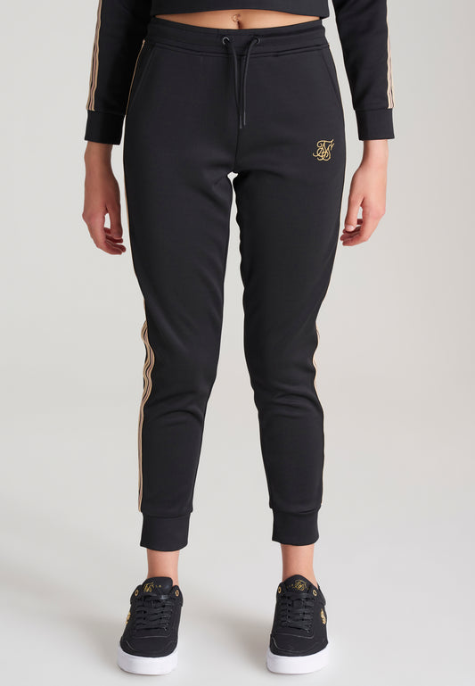Girls Black Taped Track Pant
