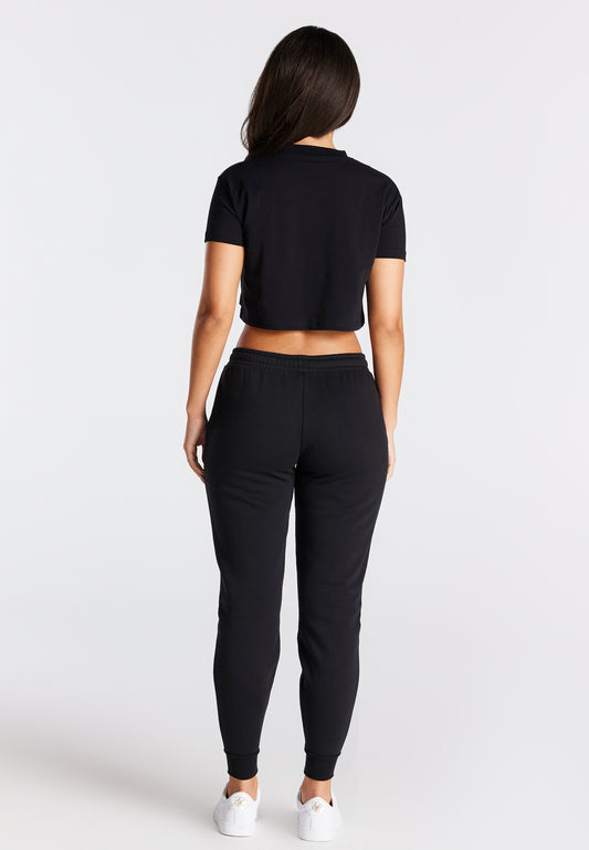 Black Essential Box Fit Crop T-Shirt